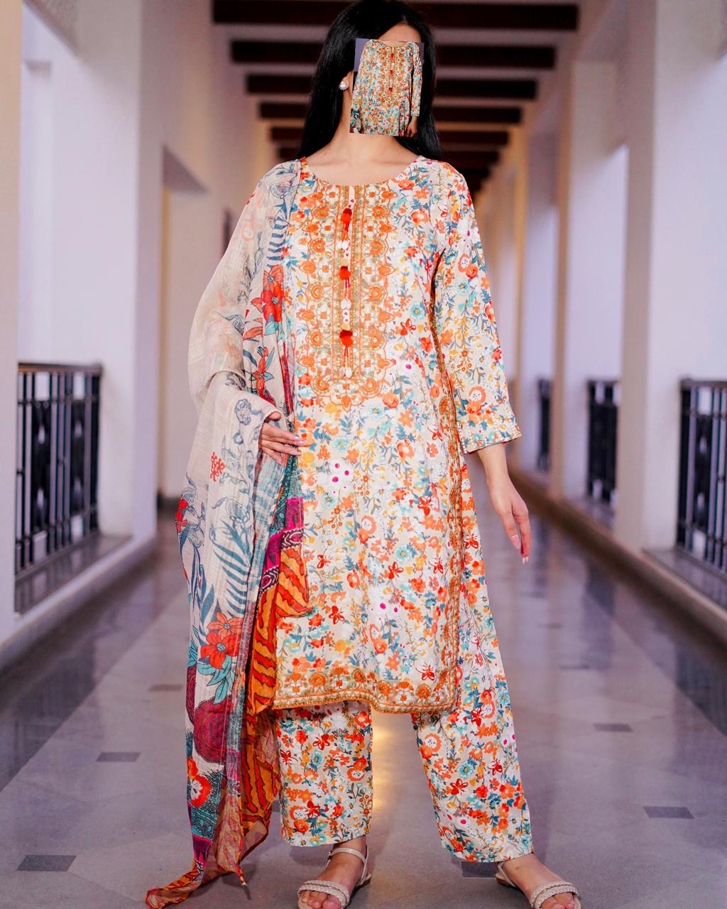 Bloom Floral - 3 Piece Lawn Suit