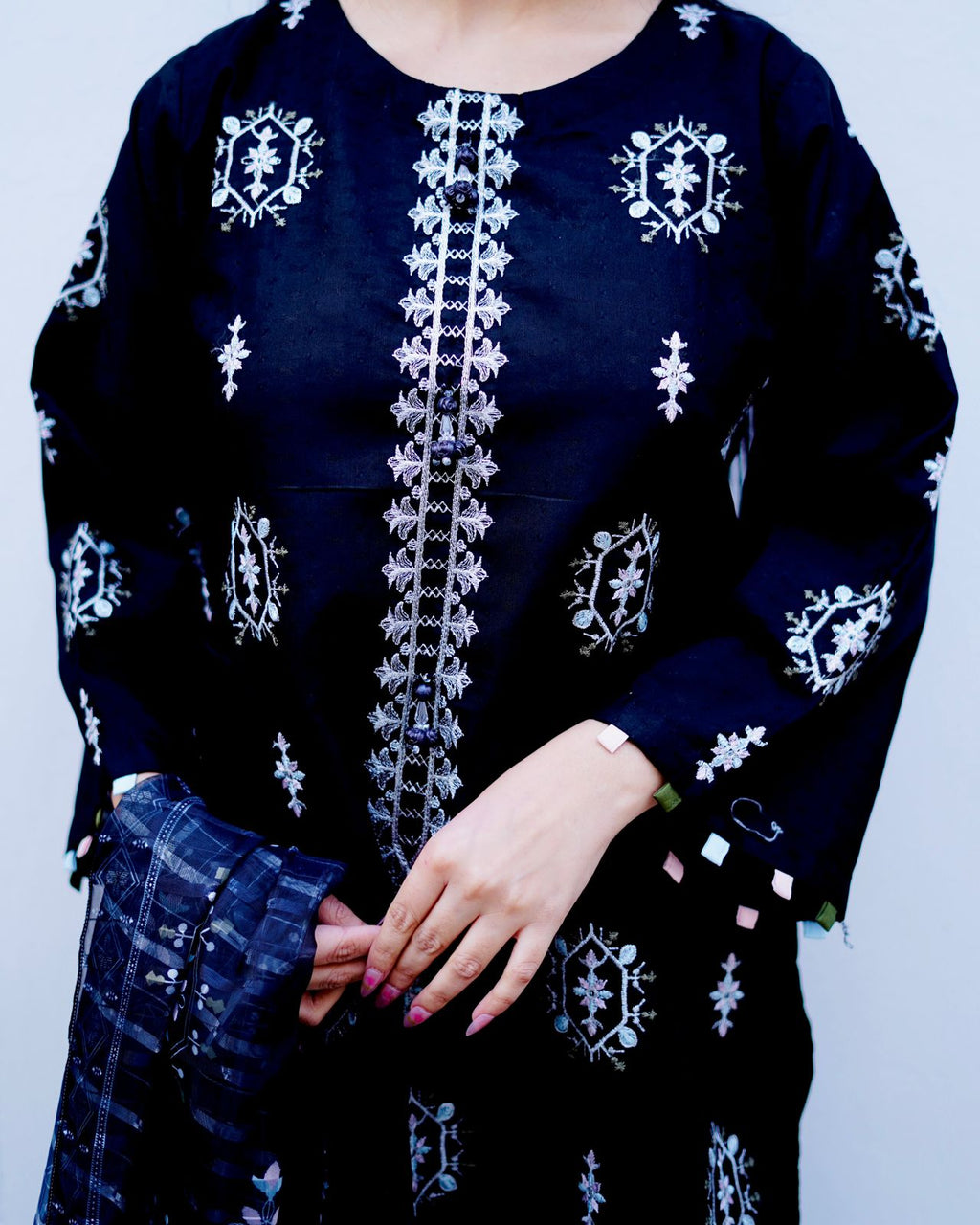 Saaya – 3 Piece Embroidered Cotton Suit