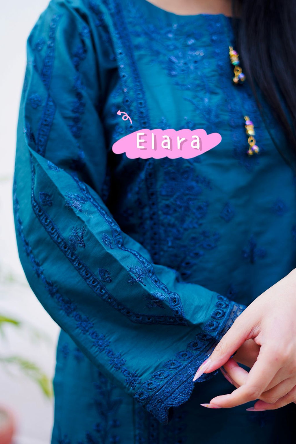 Elara – 3 Piece Embroidered Cotton Suit