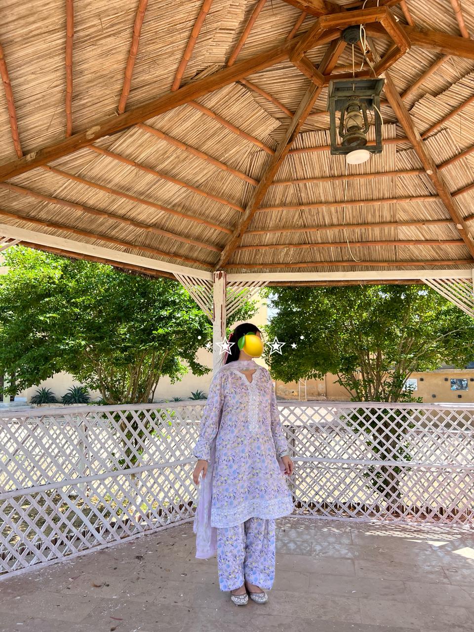 Lemon Tart - Digital Printed Blended Lawn Farshi Shalwar Set